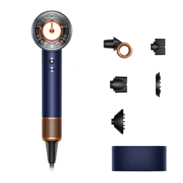 Фен Dyson Supersonic Nural Hair Dryer HD16 Gift Edition - «Prussian Blue/Rich Copper», Иностранная вилка (переходник в подарок)