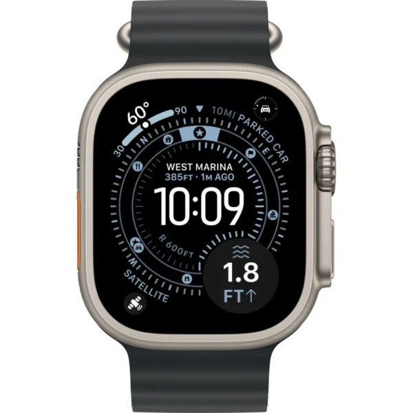 Часы Apple Watch Ultra 3 - «Natural» / «Black», 49 мм, Ocean Band, One Size ( Единый )