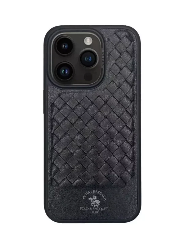 Чехол iPhone 15 Pro Max , Polo&Santa Barbara Ravel Series Leather - Black «Чёрный»